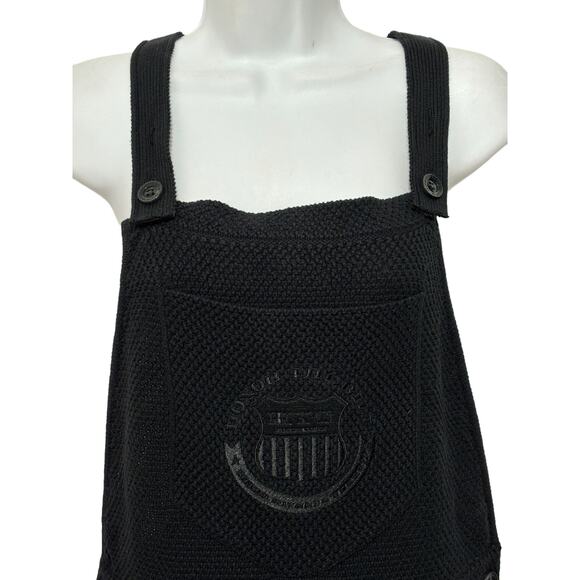 Honor The Gift NWT Women’s Black Labor Knit Overalls Wide Leg Cotton Pockets S - Picture 4 of 8